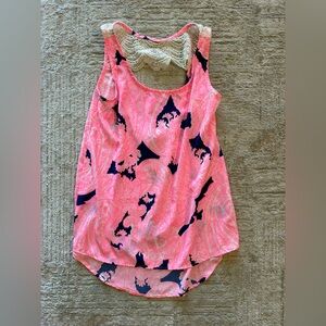 Yahada Pink and Black Tank Top